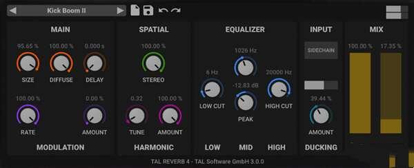 TAL Reverb 4(老式板式混响插件) 3.0.1 官方免费版 TAL Reverb 4(老式板式混响插件) 3.0.1 官方免费版